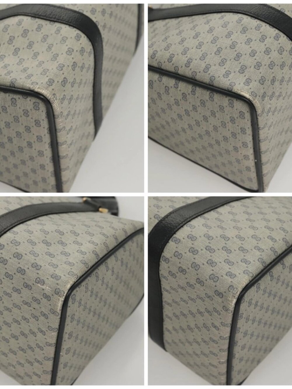 GUCCI Micro GG Supreme Sherry Line Bag PVC Navy Gold Red 40 02 007 Auth BA2011 - Picture 16 of 16